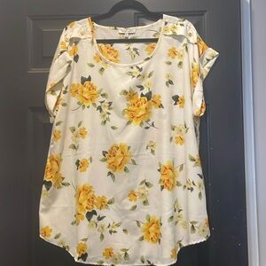 Speed Limit yellow floral blouse